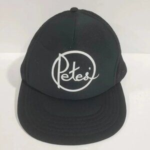 Petes Black Mesh Snapback Mens trucker hat
